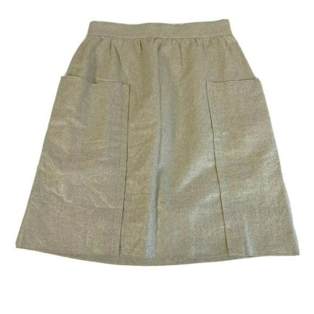 Cartonnier Anthropologie Linen Blend Casetta Pencil Skirt Beige 2 Utility Pocket
